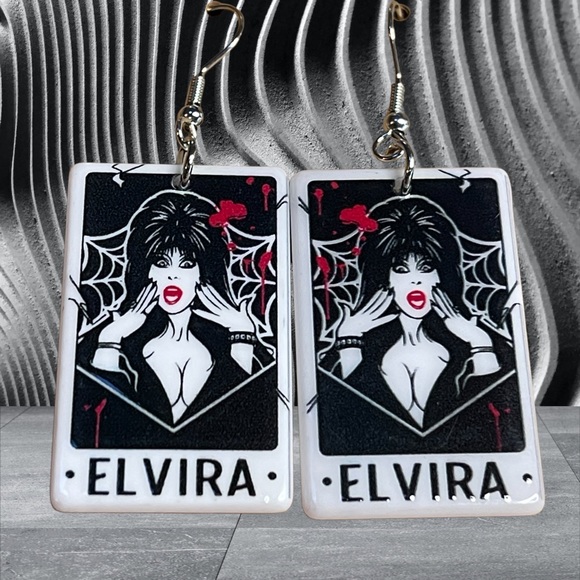 New 2 pair bundle Elvira and bite me gothic horror earrings - Picture 2 of 3